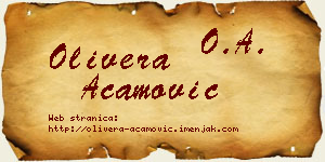 Olivera Acamović vizit kartica